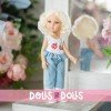 Reina del Norte doll 32 cm - Michelle with ladybug top and blue polka dot pants