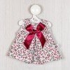 Outfit for Así doll 36 cm - Red flowers dress with maroon bow for Sammy doll