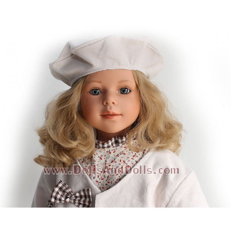 D'Nenes doll 80 cm - Altea with printed dress with vichy fabric