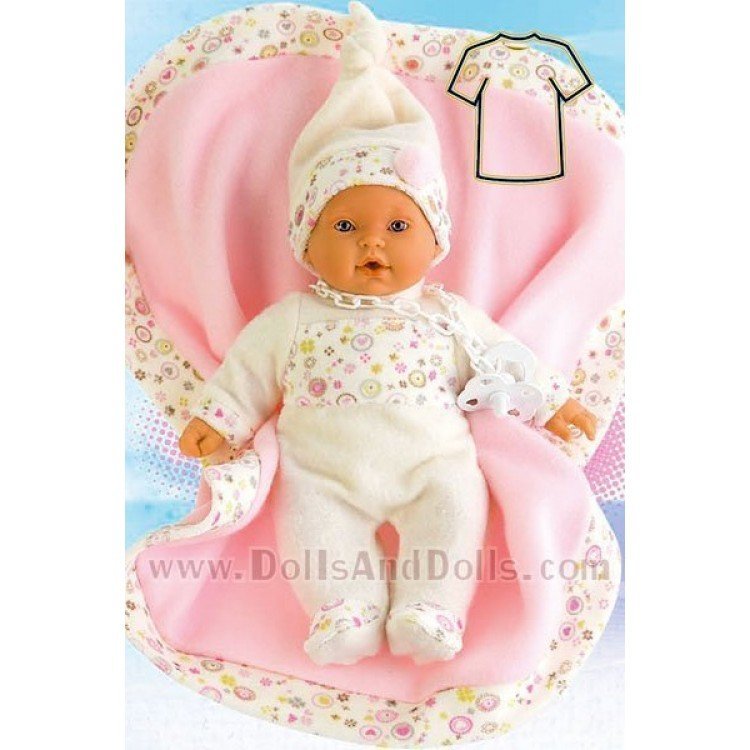 Pijama crudo con gorro y mantita 26-27 cm