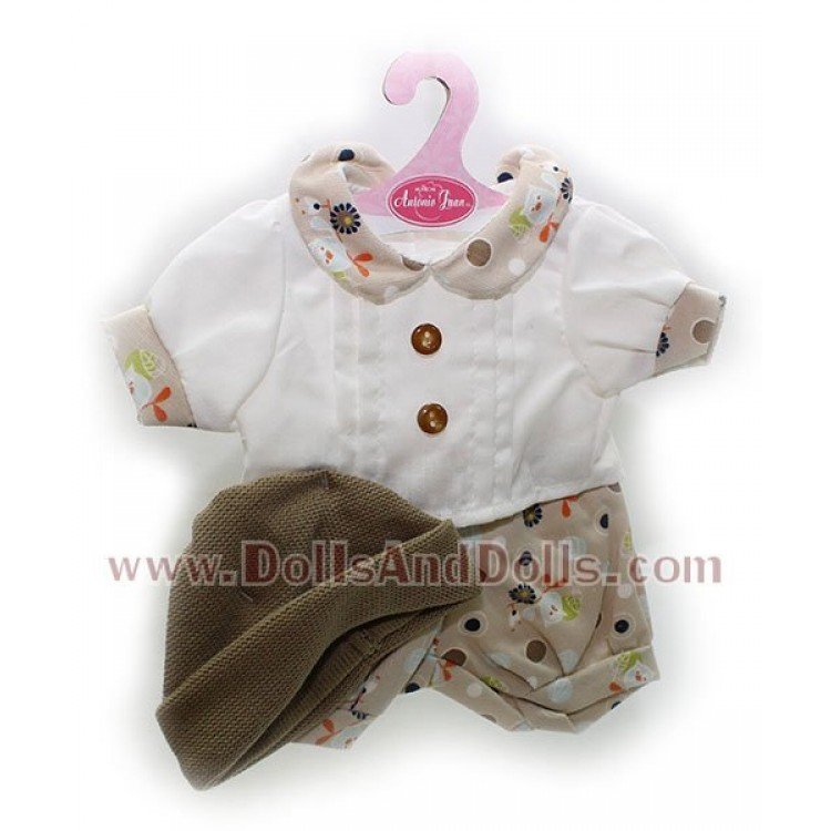 Conjunto marrón con gorro 40-42 cm