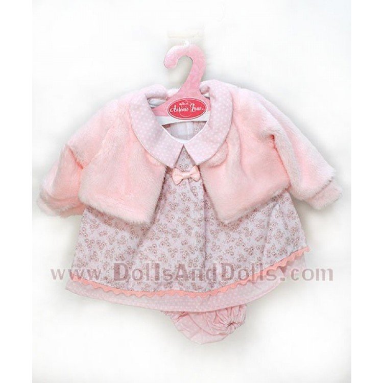 Vestido de flores rosa con chaqueta  40-42 cm