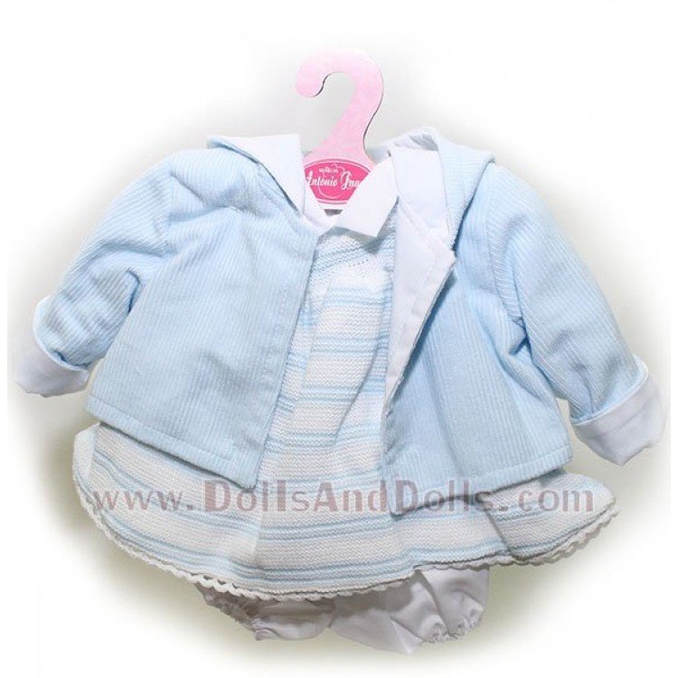 Vestido azul rayas con chaqueta 40-42 cm