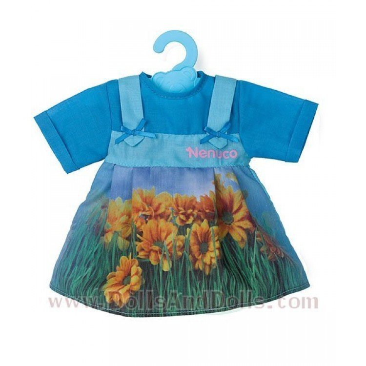 Vestido con perchita Nenuco - Flores - Azul