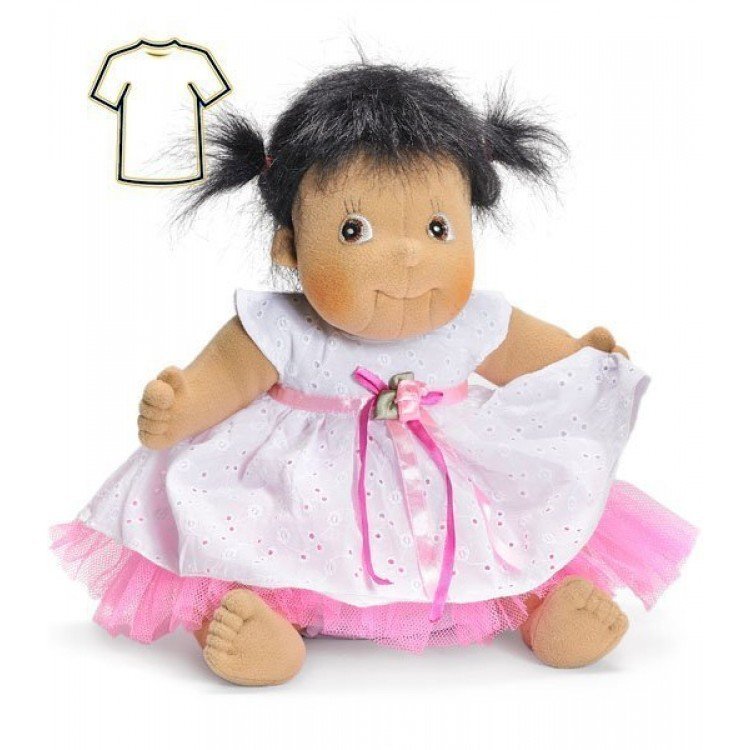 Outfit for Rubens Barn doll 38 to 40 cm - Rubens Little and Cosmos - White Dress