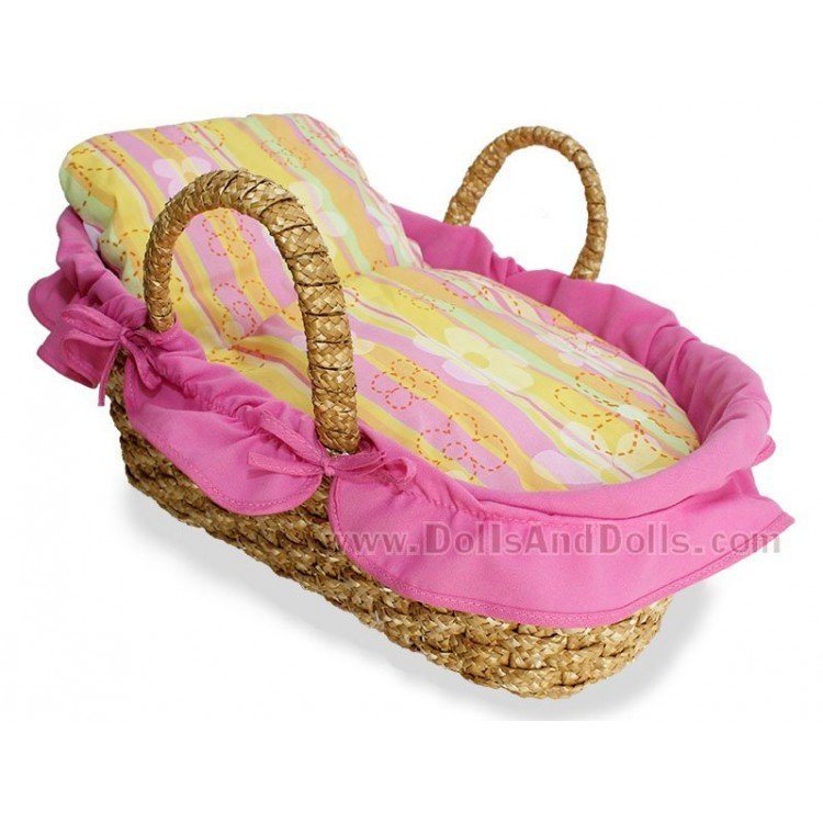 Cesta para transportar muñeca Chic Rosa Rayas