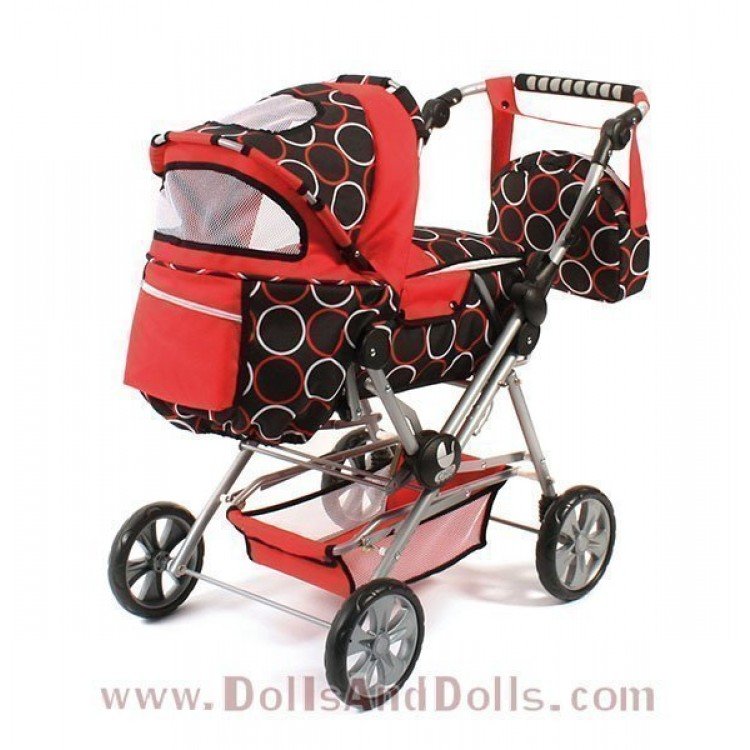 Cochecito Chic Road Star Rojo círculos 85 cm