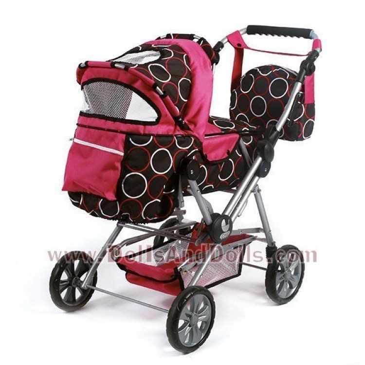 Cochecito Chic Road Star Círculos Fucsia 85 cm