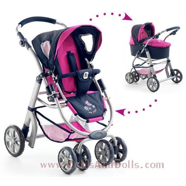 Combi de silla y capazo Chic Joyrider Marino/Rosa 74 cm