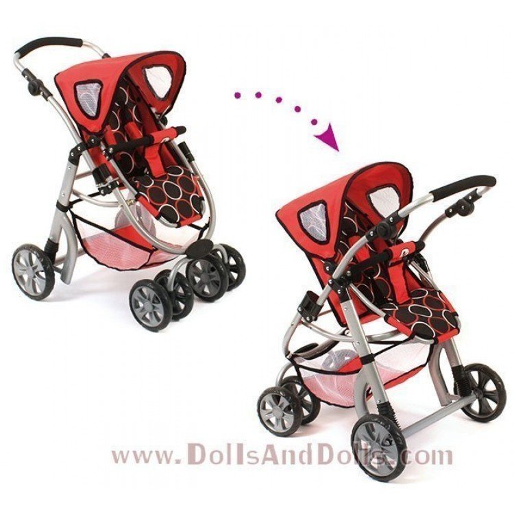 Combi de silla y capazo Chic Joyrider rojo círculos 74 cm