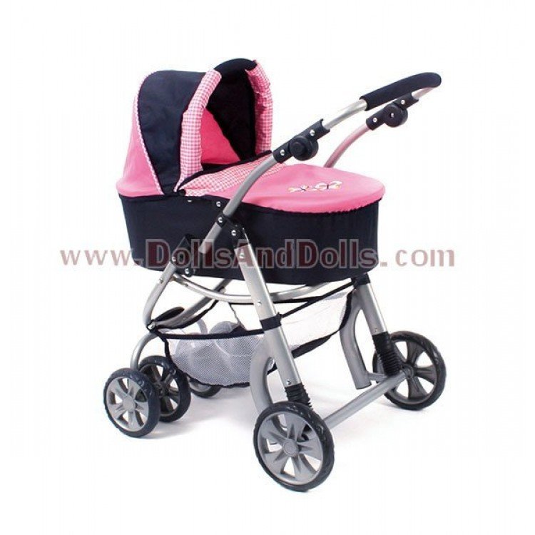 Combi de silla y capazo Chic Joyrider rosa-marino mariposas 74cm