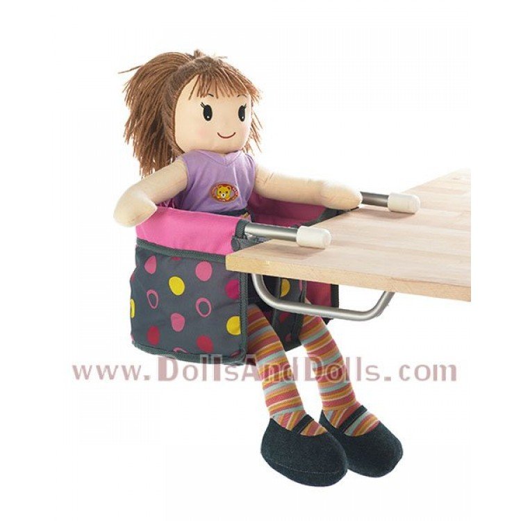 Lifted chair for table for dolls, Bayer Chic 2000 - Fuchsia and polka dots