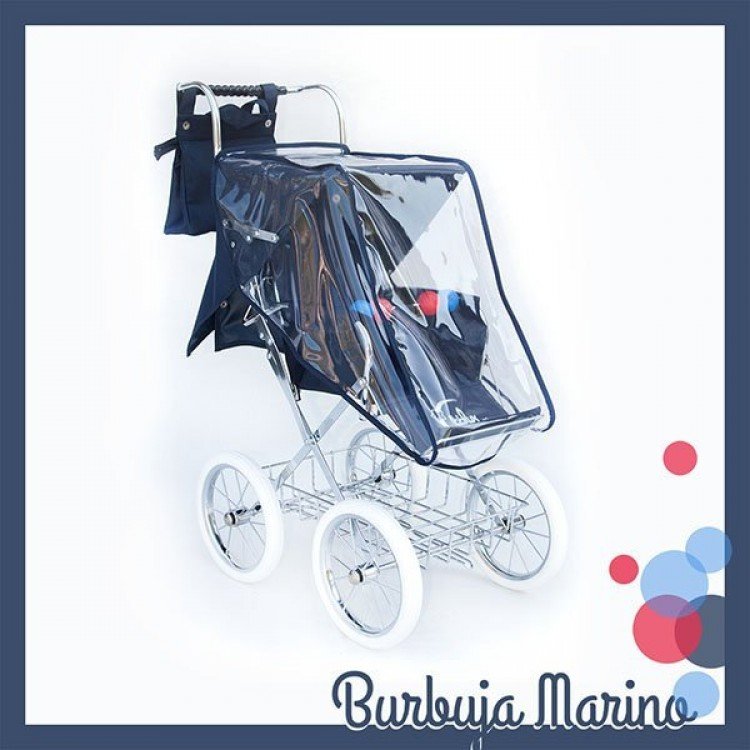Navy rain cover for Big Bebelux doll pushchair