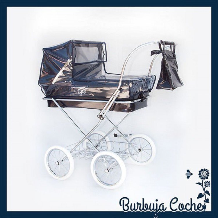 Navy rain cover for Bebelux doll pram