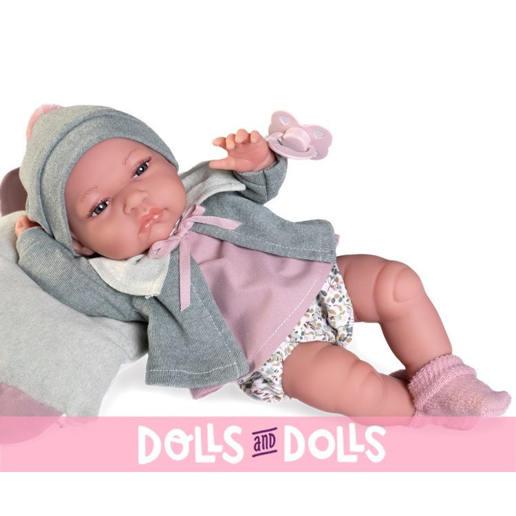 Antonio Juan doll 33 cm - Baby Toneta with flower cushion