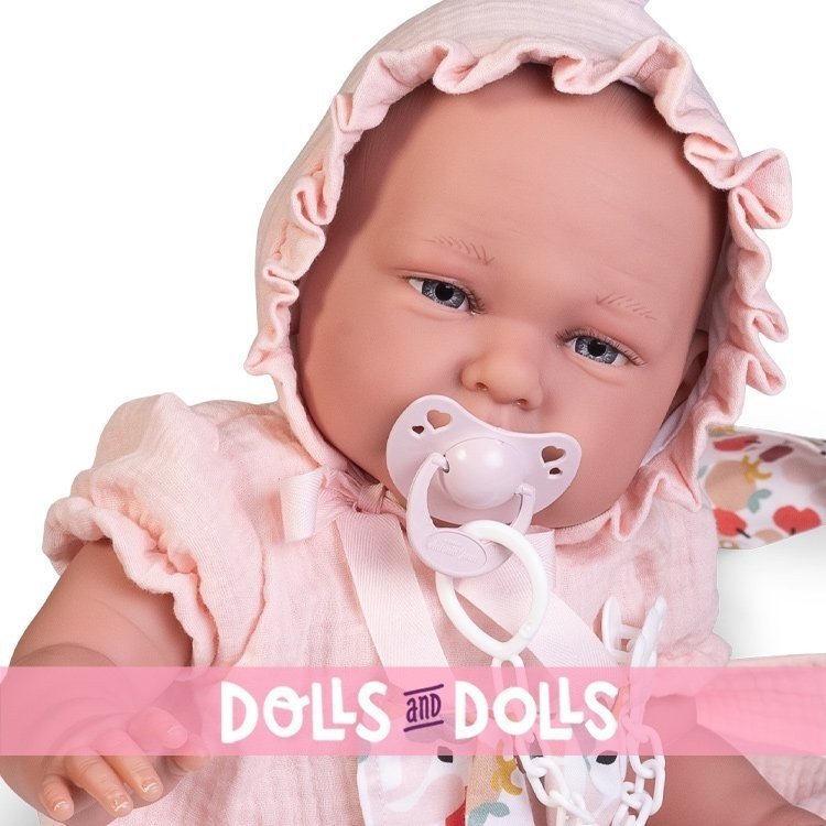 Antonio Juan doll 52 cm - "Mi primer Reborn" Daniela with baby carrier