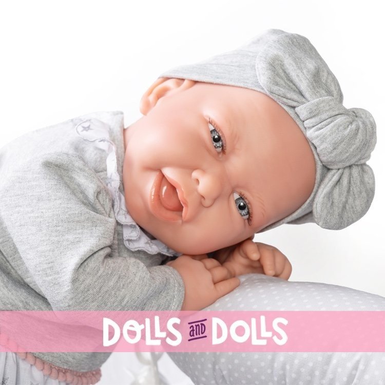 Antonio Juan doll 42 cm - Newborn Carla with cradle-nest