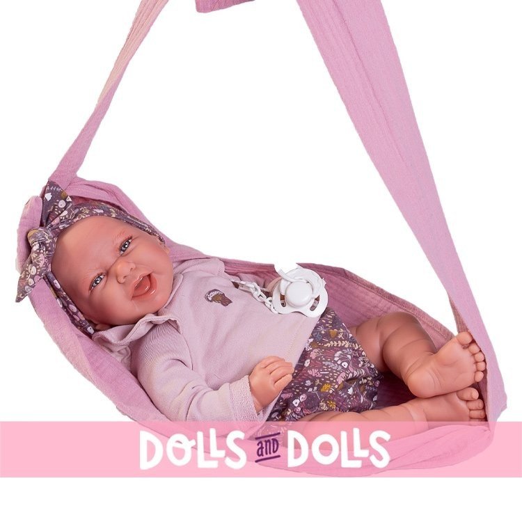 Antonio Juan doll 42 cm - Newborn Carla in a baby sling