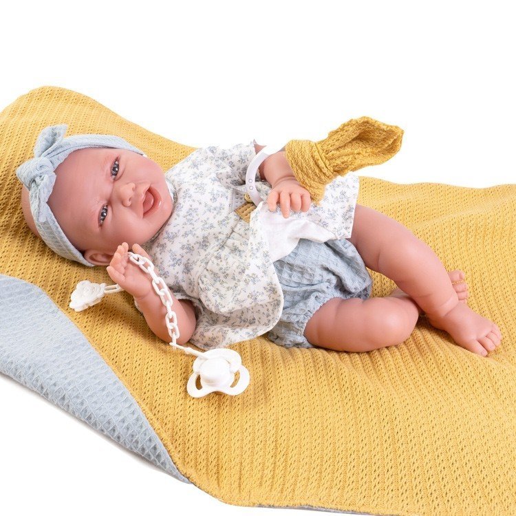 Antonio Juan doll 42 cm - Newborn Carla with blanket and earrings