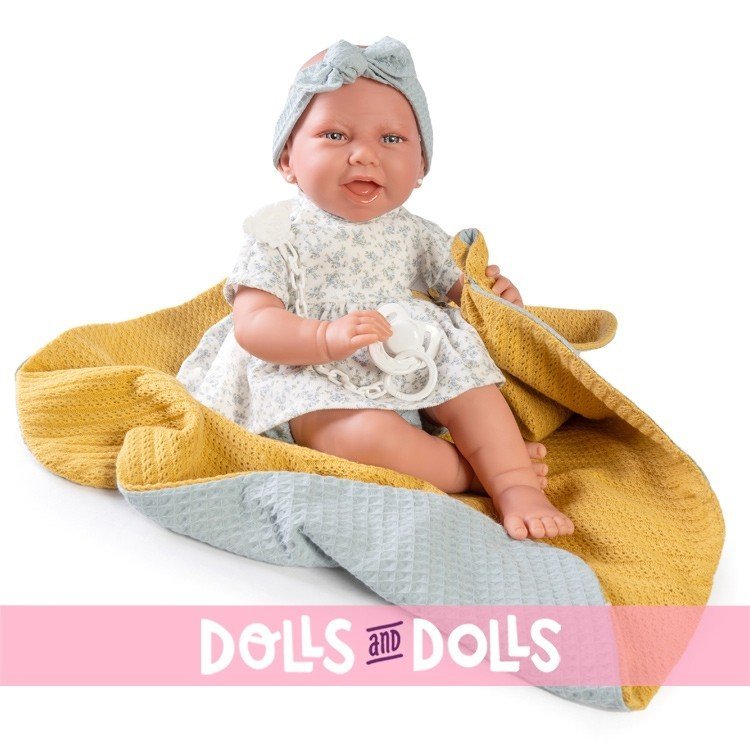 Antonio Juan doll 42 cm - Newborn Carla with blanket and earrings