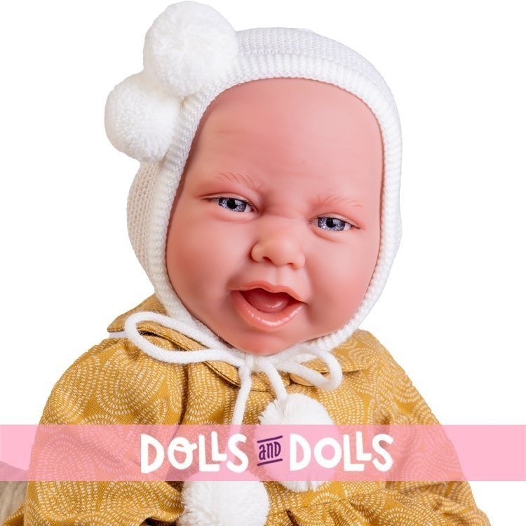 Antonio Juan doll 42 cm - Newborn Carla mustard with cradle-park
