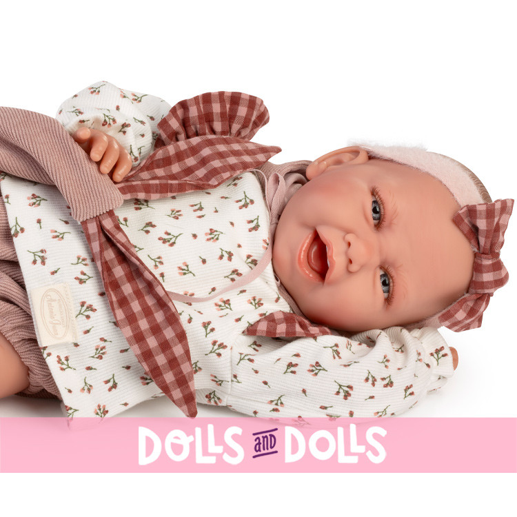 Antonio Juan doll 42 cm - Special Weight - Newborn Carla with dress and security blanket