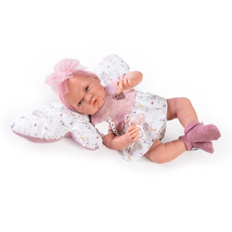 Antonio Juan doll 42 cm - Newborn with butterfly cushion