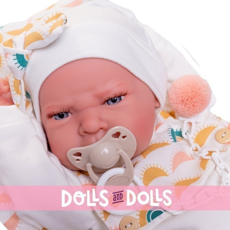 Antonio Juan doll 42 cm - Newborn Lea with cushion of suns