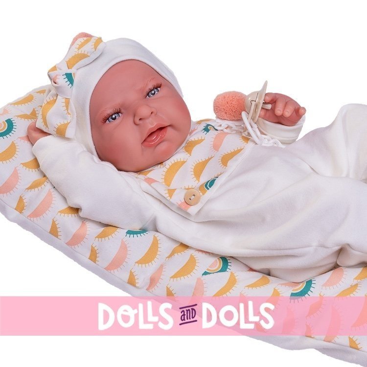 Antonio Juan doll 42 cm - Newborn Lea with cushion of suns