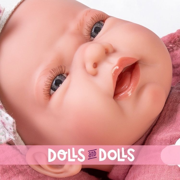 Antonio Juan doll 42 cm - Newborn Lea with muslin blanket