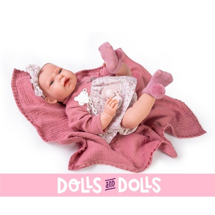 Antonio Juan doll 42 cm - Newborn Lea with muslin blanket