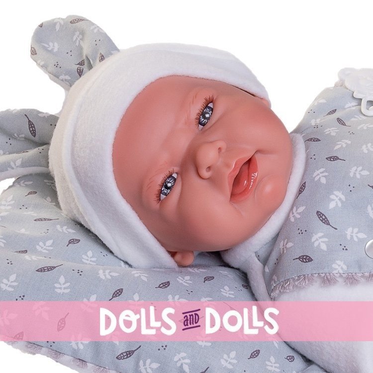 Antonio Juan doll 42 cm - Special Weight - Newborn Leo bunny with cushion bed