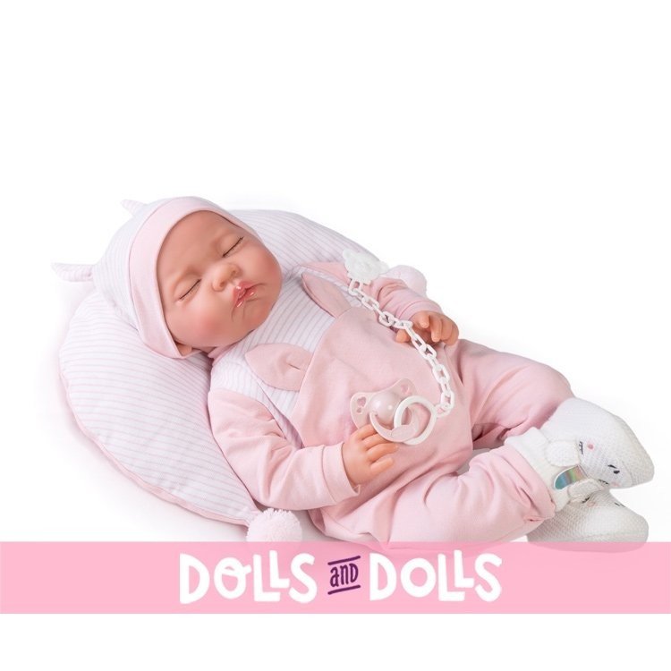 Antonio Juan doll 42 cm Sleeping Luna newborn with cushion and