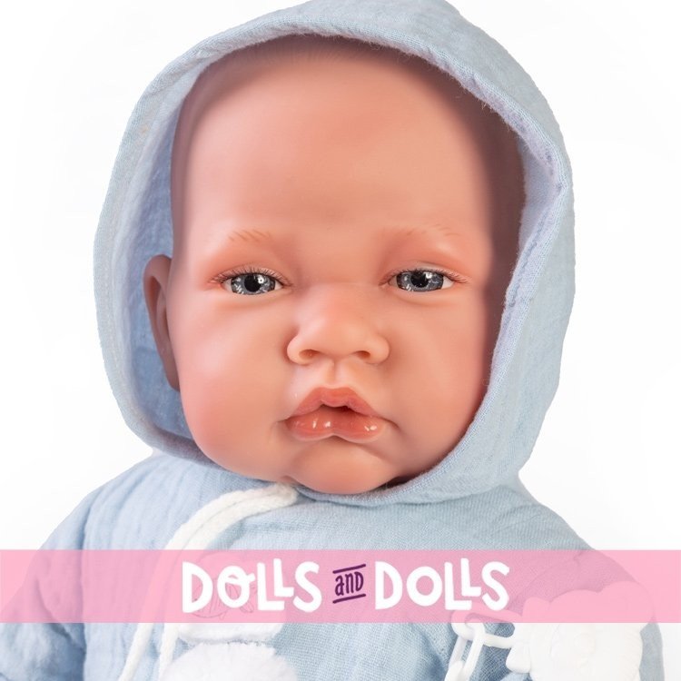 Antonio Juan doll 42 cm - Newborn with little fish cushion