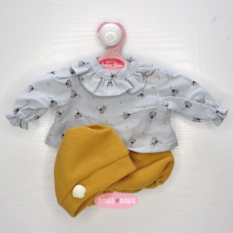 Outfit for Antonio Juan doll 33-34 cm - Flower-mustard set with hat