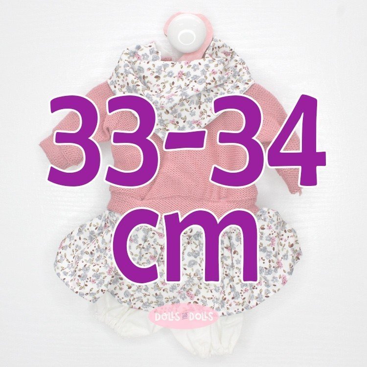 Outfit for Antonio Juan doll 33-34 cm - Mauve and flowers set