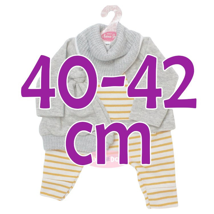 Outfit for Antonio Juan doll 40 - 42 cm - Sweet Reborn Collection - Yellow striped outfit and hat