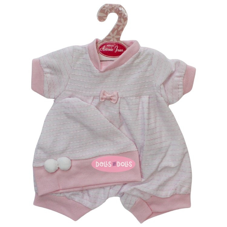 Outfit for Antonio Juan doll 40-42 cm - White and pink romper with hat