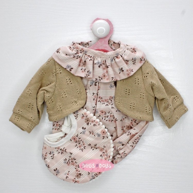 Outfit for Antonio Juan doll 40-42 cm - Flower-striped romper with jacket and chest