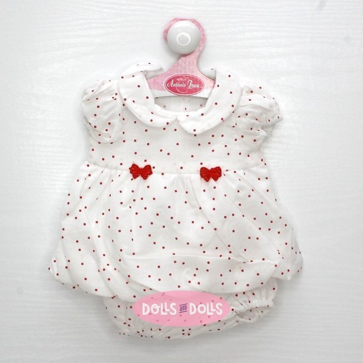 Outfit for Antonio Juan doll 40-42 cm - White dress with red dots