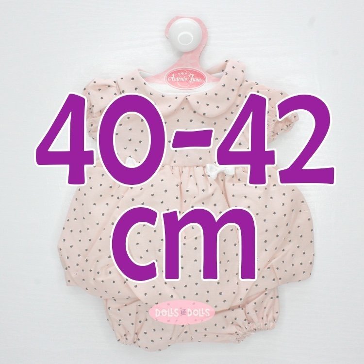 Outfit for Antonio Juan doll 40-42 cm - Pink dress with black dots
