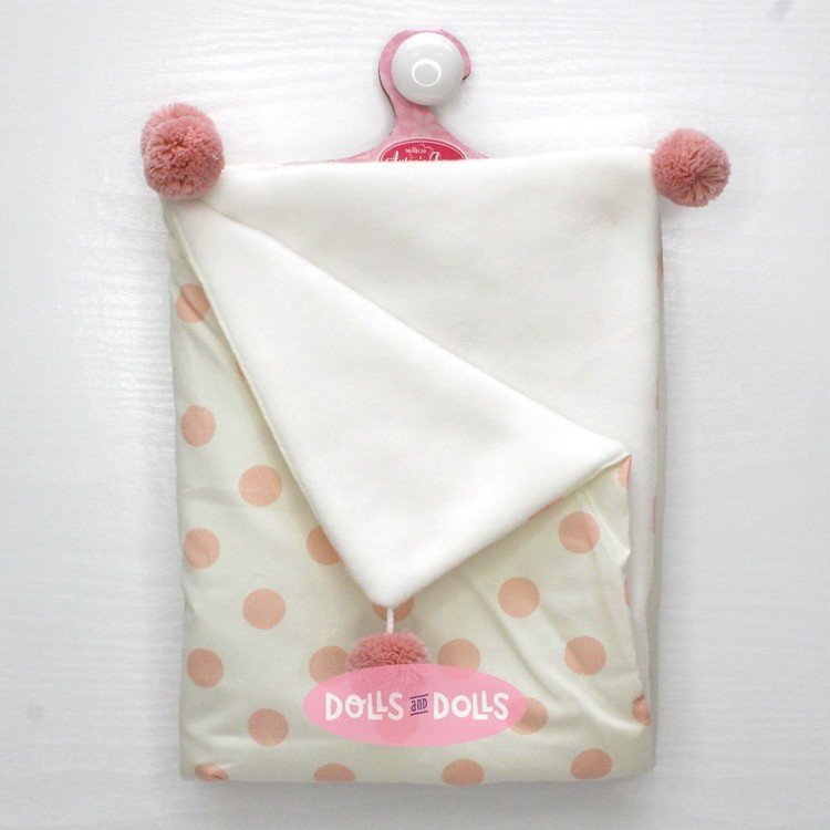 Complements for Antonio Juan 40 - 52 cm doll - Pink polka dot blanket
