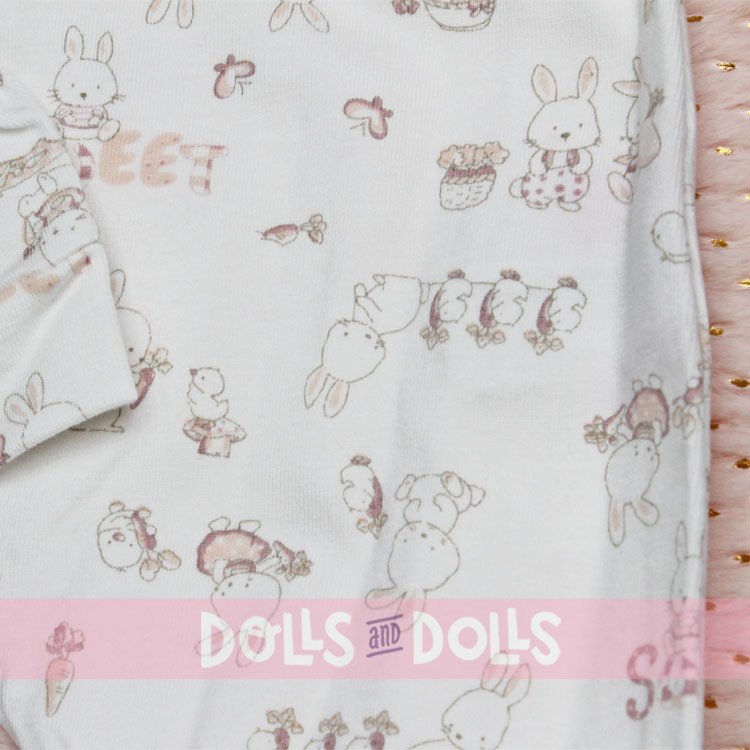 Outfit for Antonio Juan doll 52 cm - Mi Primer Reborn Collection - Bunny pajamas with hat and blanket