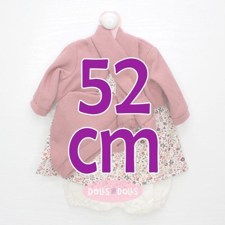 Outfit for Antonio Juan doll 52 cm - Mi Primer Reborn Collection - Floral dress with jacket, hat and scarf