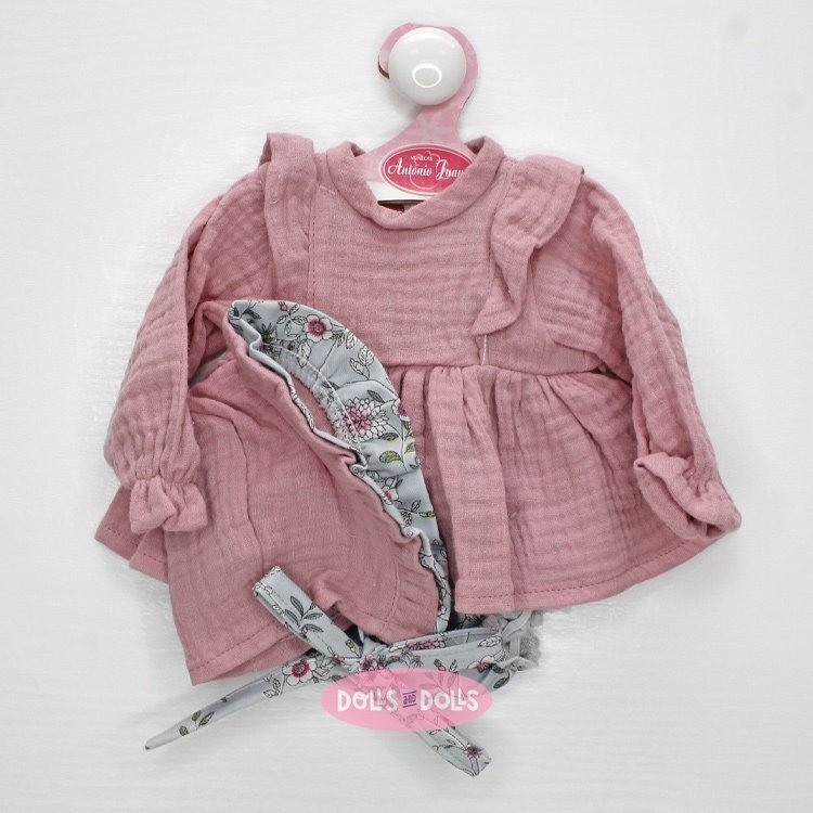 Outfit for Antonio Juan doll 40 - 42 cm - Sweet Reborn Collection - Pink and flower set with hood