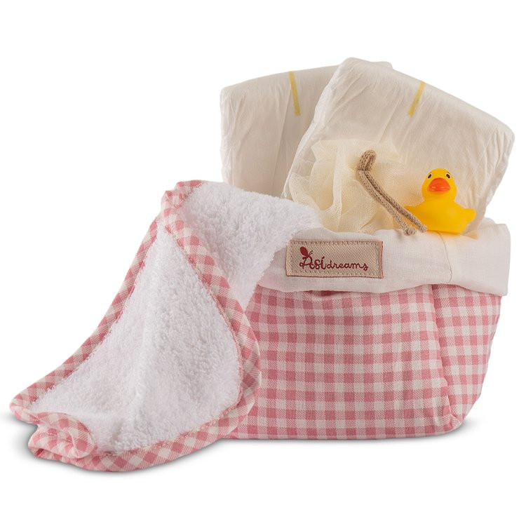 Complements for Asi doll - Así Dreams - Patricia Collection - Bathroom accessories basket 36-50 cm