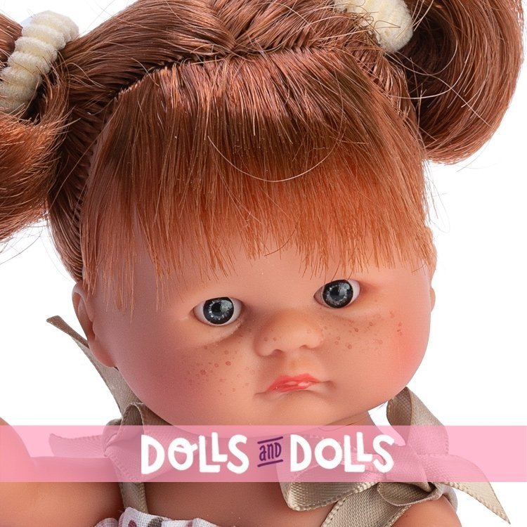 Así doll 20 cm - Bomboncín with printed dress and green bows