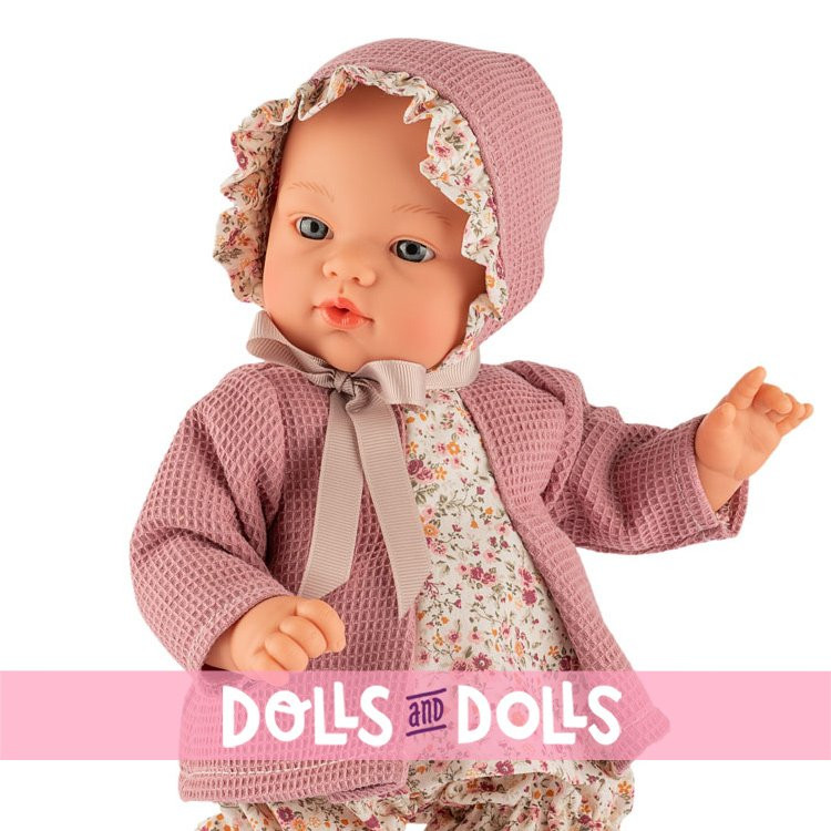 Así doll 36 cm - Koke with a pink shirt, bloomers, and bonnet