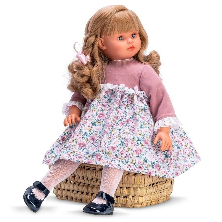 Así doll 57 cm - Pepa in pink flower dress with knitted top 