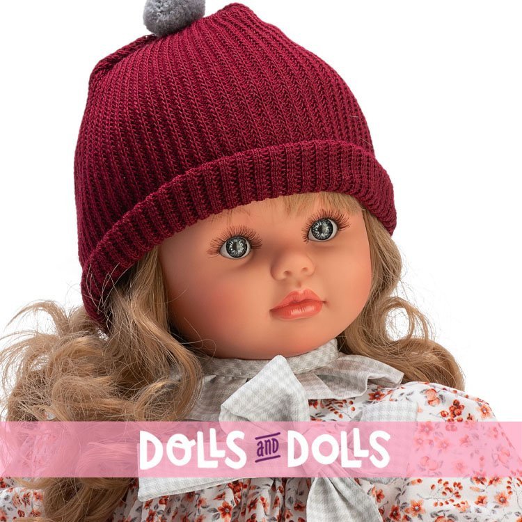 Así doll 57 cm - Pepa with flower dress and maroon wool hat
